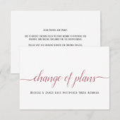 Elegante wijziging van plannen Uitverplaatsing tro Aankondiging (Voorkant / Achterkant)