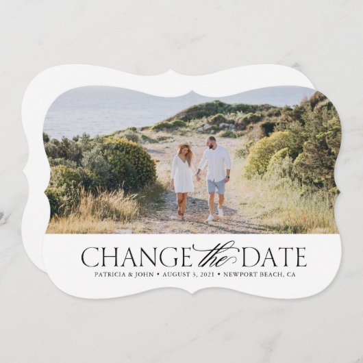 Elegante Wijzigingskaart Datum Kaart (Voorkant / Achterkant)