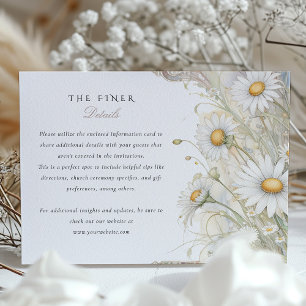 Elegante Wild Daisy Bloemen Trouwinformatie Kaart