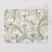 Elegante Wild Daisy Bloemen Trouwinformatie Kaart (Achterkant)