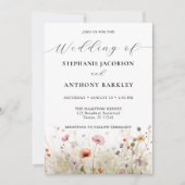 Elegante Wild Flower bruiloft uitnodiging (Voorkant)
