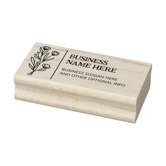Elegante Wild Flower Business Custom Rubberstempel (Stempel)