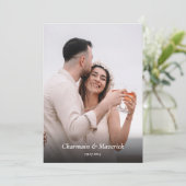 Elegante Wild Flower foto bruiloft uitnodiging (Staand voorkant)