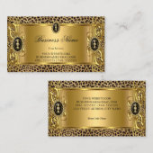 Elegante Wild Leopard Gold Black Jewel Visitekaartje (Voorkant / Achterkant)