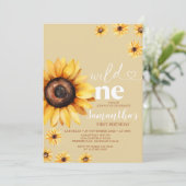 Elegante Wild One Verjaardag Boho Zonnebloemen Kaart (Staand voorkant)