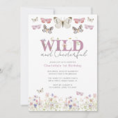 Elegante Wild & Onederful Vlinders 1e Verjaardag Kaart (Voorkant)