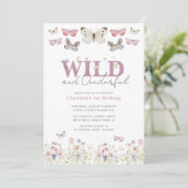 Elegante Wild & Onederful Vlinders 1e Verjaardag Kaart (Staand voorkant)