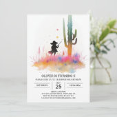 Elegante Wild West Cowboy Verjaardag Kaart (Staand voorkant)