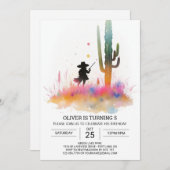 Elegante Wild West Cowboy Verjaardag Kaart (Voorkant / Achterkant)