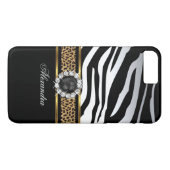 Elegante Wild Zebra Stripe Leopard Black Gold Pear Case-Mate iPhone Case (Achterkant (Horizontaal))