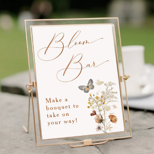 Elegante Wildbloem Baby Shower Bloemenbar Poster