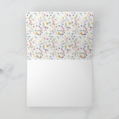 Elegante Wildbloem Calligrafie Bruidsdouche Bedankkaart (Binnen)