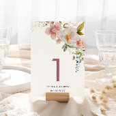 Elegante Wildbloemen 1 Trouwtafel nummer Kaart