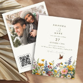 Elegante Wildbloemen bloeien boeket Uitnodiging