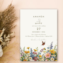 Elegante Wildbloemen bloeien boeket Uitnodiging