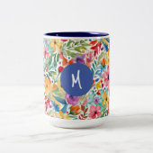 Elegante Wildbloemen Bloemen & Botanisch Tweekleurige Koffiemok (Center)