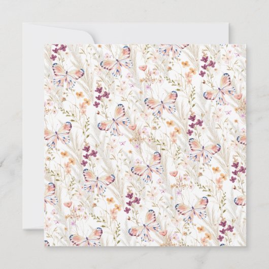 Elegante Wildbloemen Boho Save the Date (Achterkant)