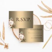 Elegante Wildbloemen op gouden Boho bruiloft RSVP Kaartje