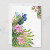 elegante Wildbloemen Peacock indiaanse bruiloft Fa Kaart (Achterkant)