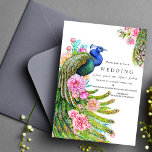 elegante Wildbloemen Peacock indiaanse bruiloft Fa Kaart<br><div class="desc">Maak indruk op uw gasten met deze elegante bruiloft uitnodiging met elegante groene en roze bloemige Peacock Indian bruiloft party uitnodiging, Uw evenement op deze eenvoudig te gebruiken sjabloon om het een unicum te maken. WIT en groen design Indiase bruiloft uitnodiging voor de beste bruiloft, geweldig verbazingwekkend ontwerp met INDIAN...</div>
