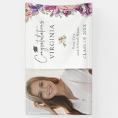 Elegante Wilde Bloem Afstudeerbanner Spandoek (Verticaal)