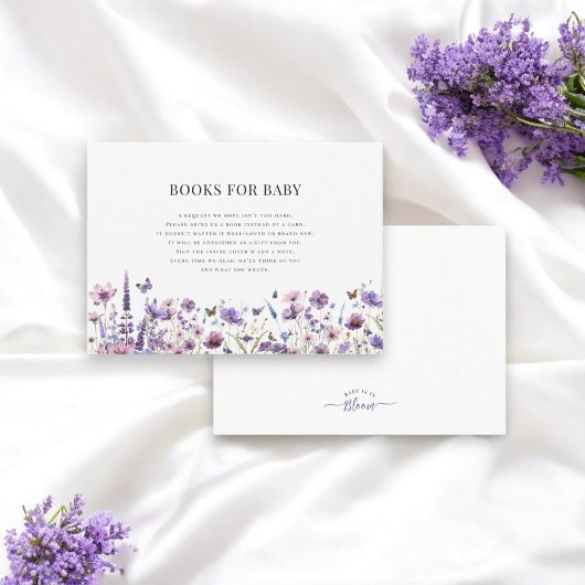 Elegante wilde bloem baby shower boeken voor baby informatiekaartje