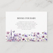 Elegante wilde bloem baby shower boeken voor baby informatiekaartje (Voorkant)