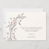 Elegante Wilde Bloem Bedankkaart (Achterkant)