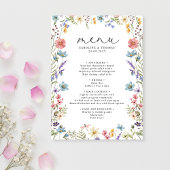 Elegante Wilde Bloem Bloei Romantisch Schrift Huwe Menu