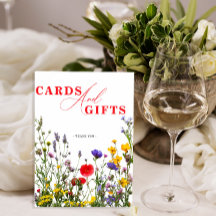 Elegante Wilde Bloem Bloeiende Trouwkaarten & Gesc