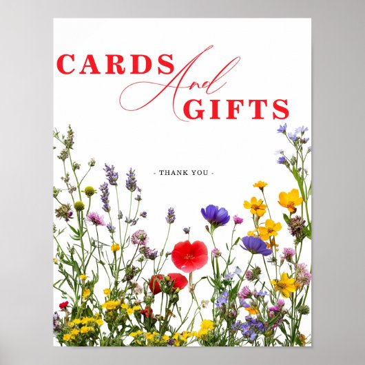 Elegante Wilde Bloem Bloeiende Trouwkaarten & Gesc Poster (Voorkant)