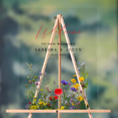 Elegante wilde bloem bloeiende tuin bruiloft acryl bord (Neutraal)