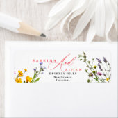 Elegante wilde bloem bloeiende tuin bruiloft etiket (Insitu)