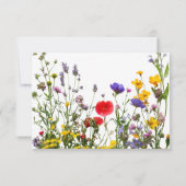 Elegante wilde bloem bloeiende tuin bruiloft RSVP kaartje (Achterkant)