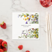 Elegante wilde bloem bloeiende tuin bruiloft servet (Insitu)