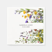 Elegante wilde bloem bloeiende tuin bruiloft servet (Voorkant)