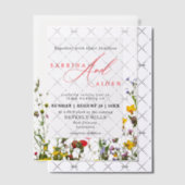 Elegante wilde bloem bloeiende tuin bruiloft vellum uitnodigingen (Offset (Uitnodiging))