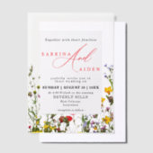 Elegante wilde bloem bloeiende tuin bruiloft vellum uitnodigingen (Offset)