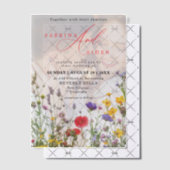 Elegante wilde bloem bloeiende tuin bruiloft vellum uitnodigingen (Offset (Uitnodiging))