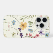 Elegante Wilde Bloem Bloemen Bloemstuk Aangepast iPhone Hoesje (Achterkant horizontaal)