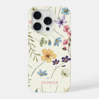 Elegante Wilde Bloem Bloemen Bloemstuk Aangepast iPhone 15 Pro Case