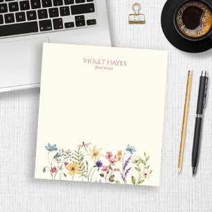 Elegante Wilde Bloem Bloemen Bloemstuk Aangepast Notitieblok