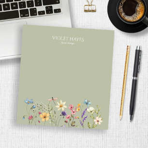 Elegante Wilde Bloem Bloemen Bloemstuk Aangepast Notitieblok