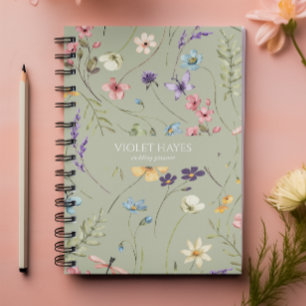 Elegante Wilde Bloem Bloemen Bloemstuk Aangepast Notitieboek