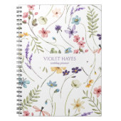 Elegante Wilde Bloem Bloemen Bloemstuk Custom Notitieboek (Voorkant)
