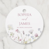 Elegante Wilde Bloem Bloemen Bruiloft Bedankjes Labels (Achterkant)