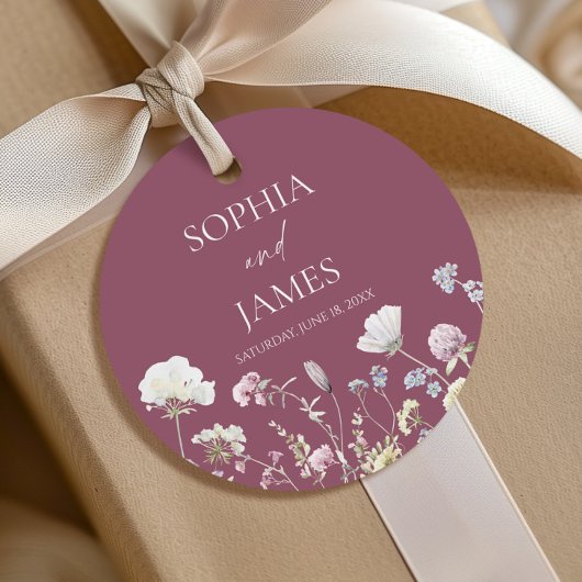 Elegante Wilde Bloem Bloemen Bruiloft Bedankjes Labels