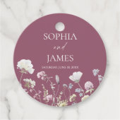 Elegante Wilde Bloem Bloemen Bruiloft Bedankjes Labels (Voorkant)