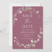 Elegante Wilde Bloem Bloemen Bruiloft Save The Date (Voorkant)