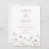 Elegante Wilde Bloem Bloemen Bruiloft Save The Date (Voorkant)